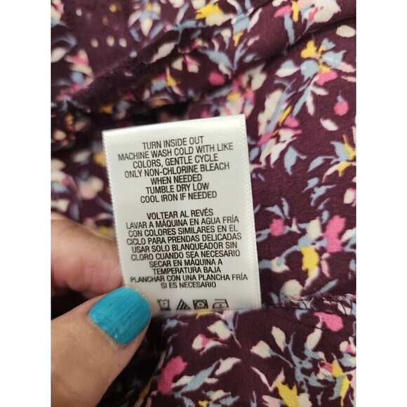 Sears Top Simply Styled Purple Floral Lace Long Sleeve Peasant Women's Medium - Picture 7 of 8